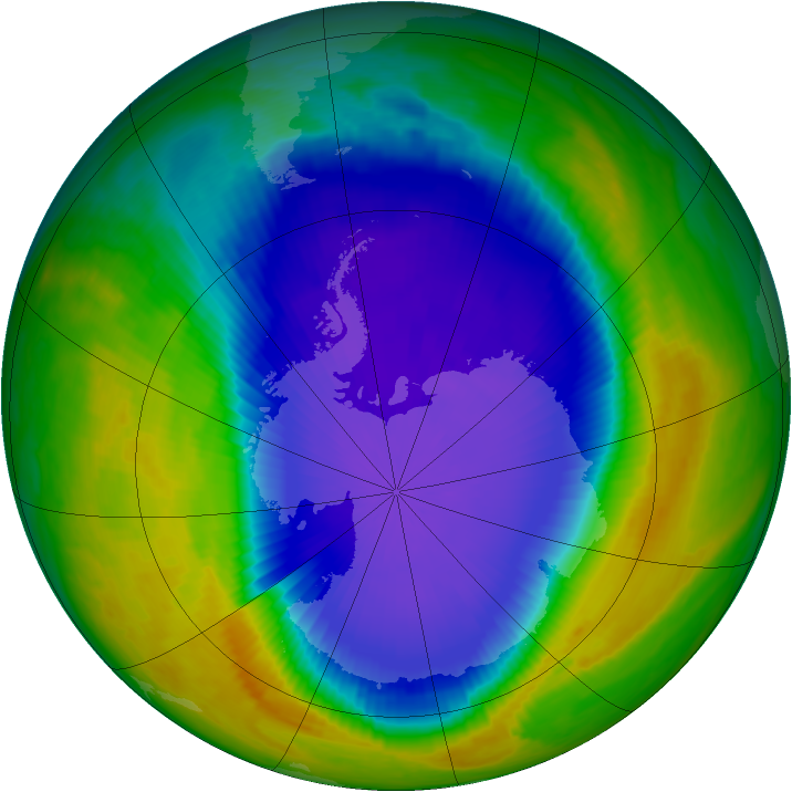 Antarctic ozone map for 22 October 1998